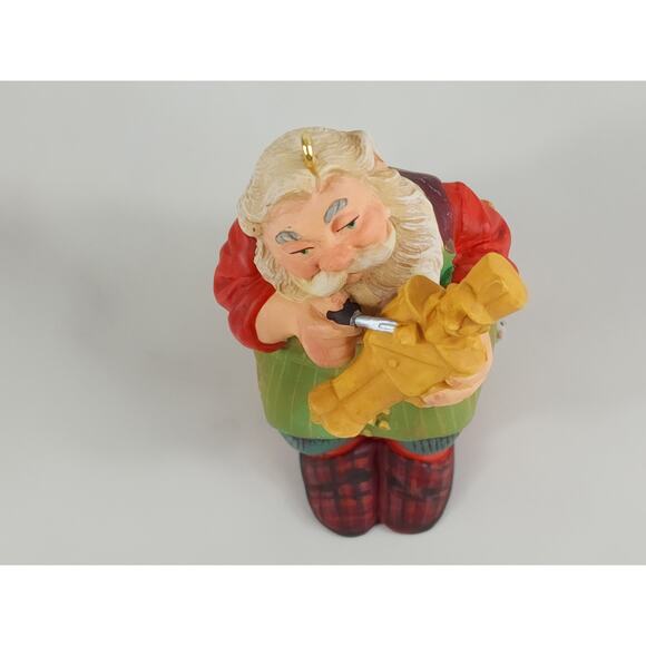 Hallmark Carving Santa Ornament 2001 Christmas Holidays 3" Home Decor Vintage - Picture 13 of 16